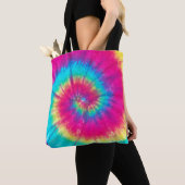 Neon Bright Retro Tie Dye Tote Bag (Dichtbij)