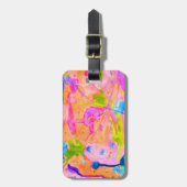 Neon Brights Abstract Schilderij Bagage Label (Voorkant verticaal)