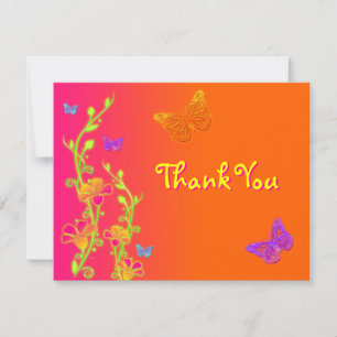 Neon Brights Bat Mitzvah Hartelijk dank 2 Bedankkaart