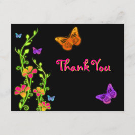 Neon Brights Bat Mitzvah Hartelijk dank Bedankkaart