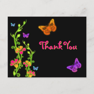 Neon Brights Bat Mitzvah Hartelijk dank Bedankkaart