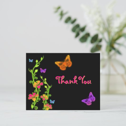 Neon Brights Bat Mitzvah Hartelijk dank Bedankkaart (Staand voorkant)