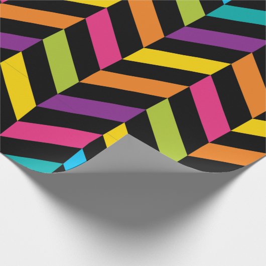 Neon BrightStor mode kleurrijk design 1 Cadeaupapier (Hoek)