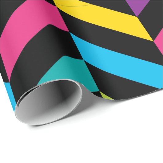 Neon BrightStor mode kleurrijk design 1 Cadeaupapier (Rol Hoek)