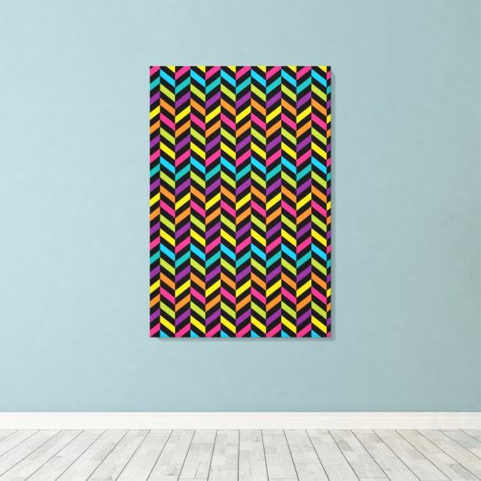 Neon BrightStor mode kleurrijk design 1 Canvas Afdruk (Insitu (Houten vloer))