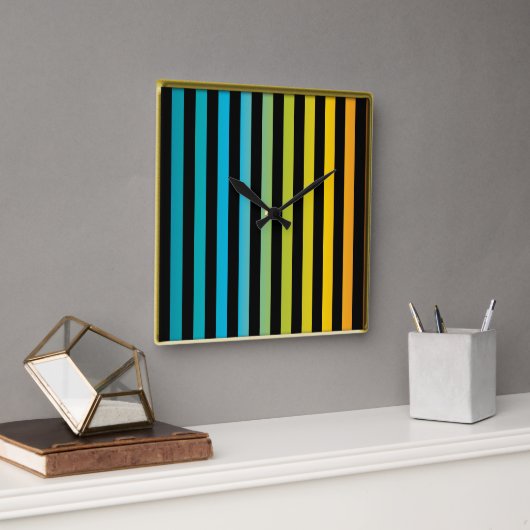 Neon BrightStor mode kleurrijk design 6 Vierkante Klok (Kantoor)