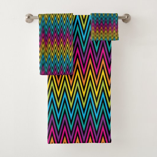 Neon BrightStor mode kleurrijk design 8 Bad Handdoek (Insitu)