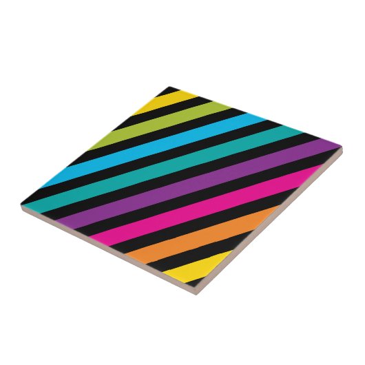 Neon BrightStor mode kleurrijk ontwerp 7 Tegeltje (Zijkant)