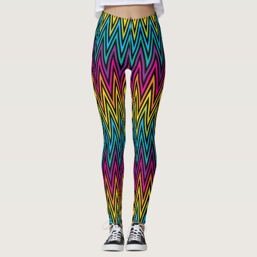 Neon BrightStor mode kleurrijk ontwerp Leggings (Voorkant)
