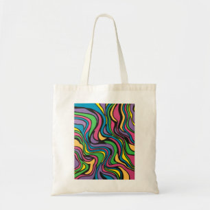 Neon Brook-Handgeschilderde Abstracte Kunst Tote Bag