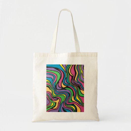 Neon Brook-Handgeschilderde Abstracte Kunst Tote Bag (Voorkant)