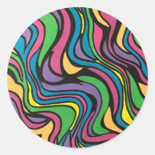 Neon Brook-Handgeschilderde moderne kunst Ronde Sticker