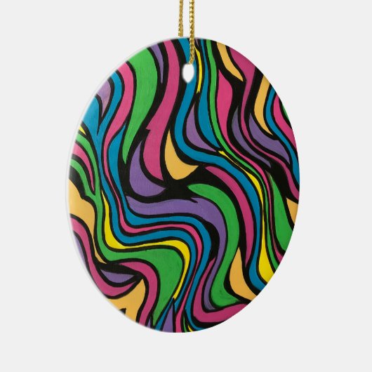Neon Brook-Psychedelic Abstract Art Keramisch Ornament (Rechts)