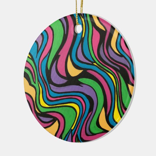 Neon Brook-Psychedelic Abstract Art Keramisch Ornament (Links)