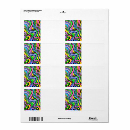 Neon Brook-psychedelische moderne kunst Etiket (Full Sheet)