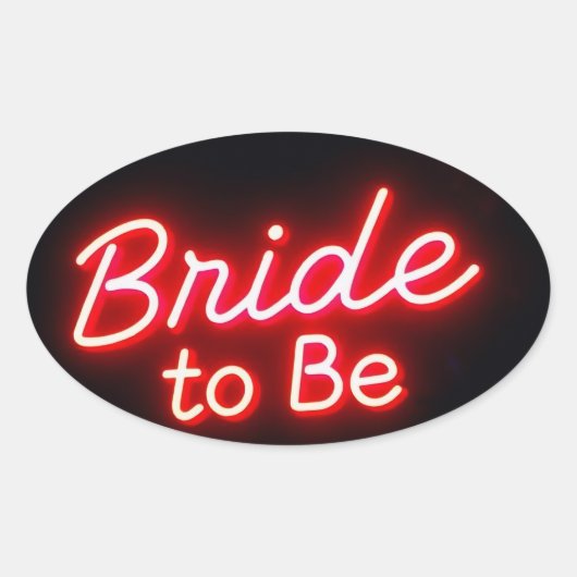 Neon Bruid Wordt Script Ovaal Sticker (Voorkant)