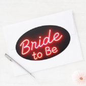 Neon Bruid Wordt Script Ovaal Sticker (Envelop)