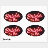 Neon Bruid Wordt Script Ovaal Sticker (Vel)