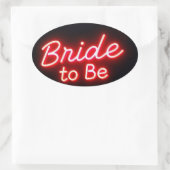 Neon Bruid Wordt Script Ovaal Sticker (Tas)
