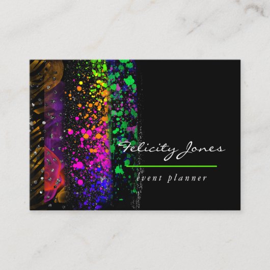 Neon Brush Strokes Visitekaartje (Voorkant)