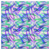 Neon Brushlining Verf Splatter Mint Green Magenta Stof (Swatch)