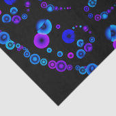 Neon Bubble Orb Mandala op Black Tissuepapier (Detail)