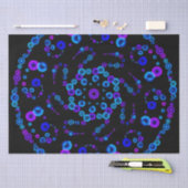 Neon Bubble Orb Mandala op Black Tissuepapier (Craft)