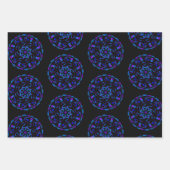Neon Bubble Orbs Mandala op Black Inpakpapier Vel (Voorkant 2)