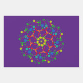 Neon Bubble Orbs Mandala Triple Design Inpakpapier Vel (Voorkant)