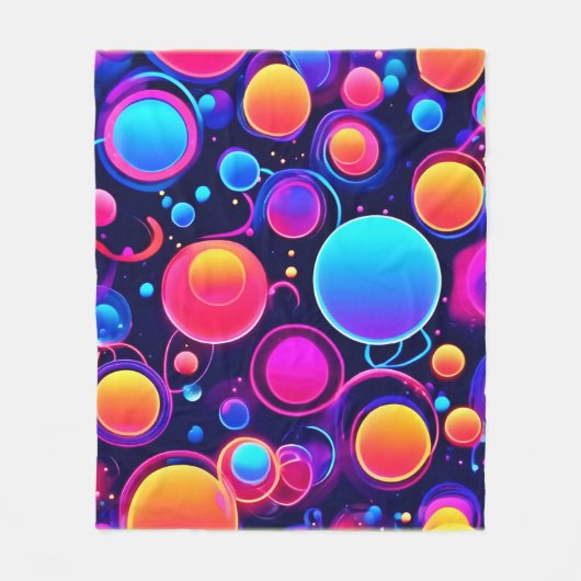 Neon Bubble Pattern Fleece Deken (Voorkant)