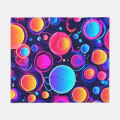 Neon Bubble Pattern Fleece Deken (Voorkant (Horizontaal))