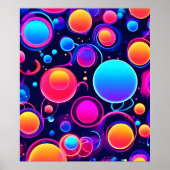 Neon Bubble Pattern Poster (Voorkant)
