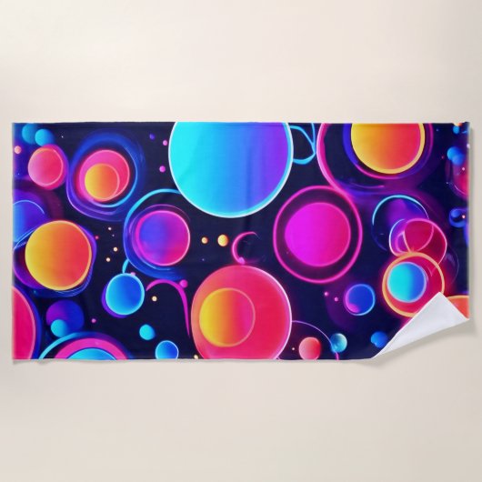 Neon Bubble Pattern Strandlaken (Voorkant)