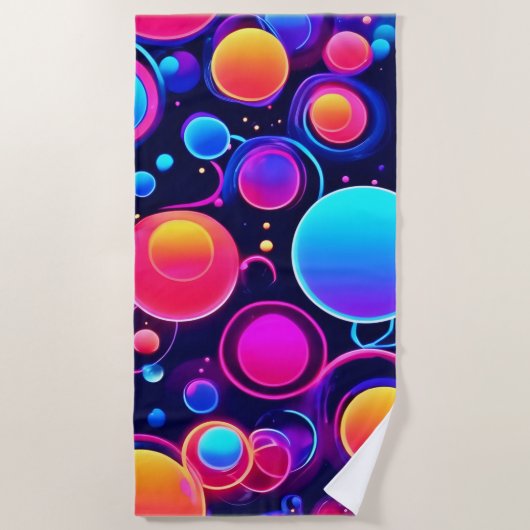 Neon Bubble Pattern Strandlaken (Voorkant)