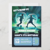 Neon Bubble Soccer Knocker Ball Verjaardag Bash Kaart (Voorkant)