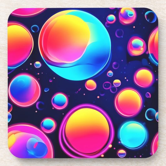 Neon Bubble Universe Bier Onderzetter (Voorkant)