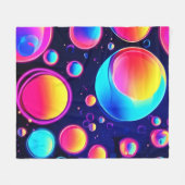 Neon Bubble Universe Fleece Deken (Voorkant (Horizontaal))
