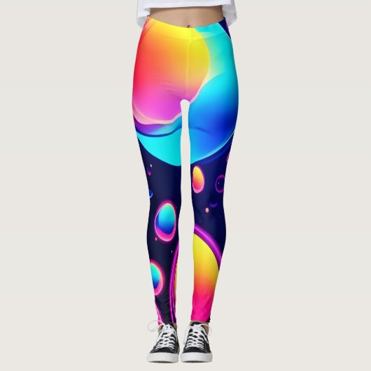 Neon Bubble Universe Leggings (Voorkant)