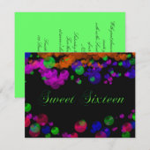 Neon Bubbles Sweet Sixteen Uitnodiging (Voorkant / Achterkant)