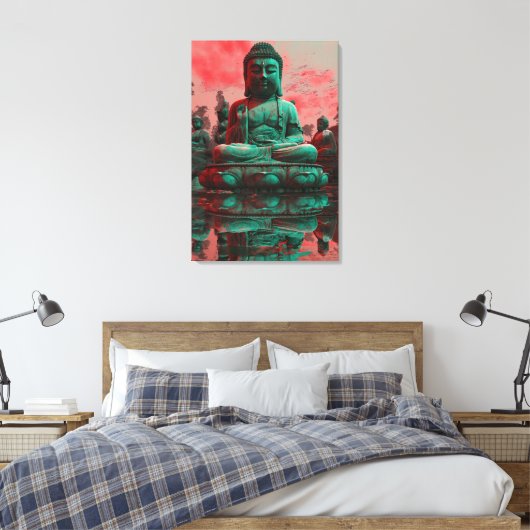 Neon Buddha Canvas Afdruk (Insitu (Slaapkamer))