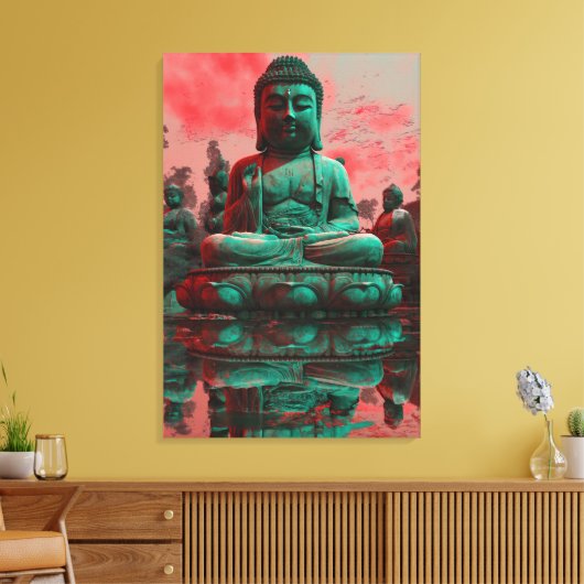 Neon Buddha Canvas Afdruk (Insitu (Woonkamer))