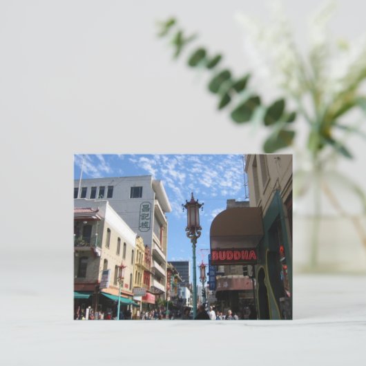 Neon Buddha Chinatown San Francisco Briefkaarten (Staand voorkant)