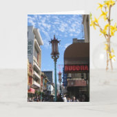 Neon Buddha San Francisco Note of Wenskaart Kaart (Gele Bloem)