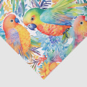 Neon budgies-patroon tissuepapier (Detail)