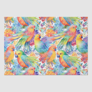 Neon budgies-patroon tissuepapier