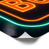 Neon buffalo Poster (Hoek)