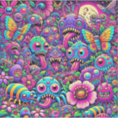 Neon bug invasie sticker (Voorkant)