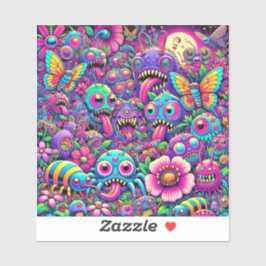 Neon bug invasie sticker