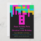 Neon Building Blocks 8th Birthday (Voorkant)