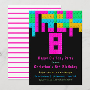 Neon Building Blocks 8th Birthday